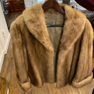 Genuine  Reeds mink cropped jacket . Size 8-10-12